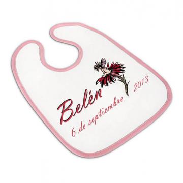 Babero con Velcro Ribete Rosa